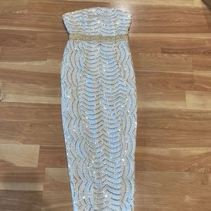 White Sequin Tube Top